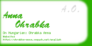 anna ohrabka business card